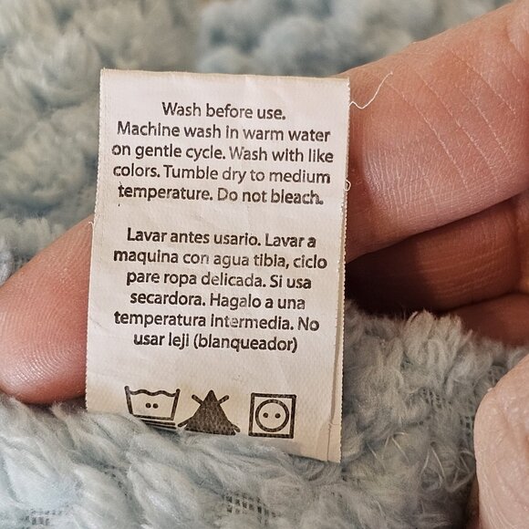 Baby Gear ABC 123 Letter Number Alphabet Plush Baby Blanket Blue Peach Gray - Picture 8 of 8